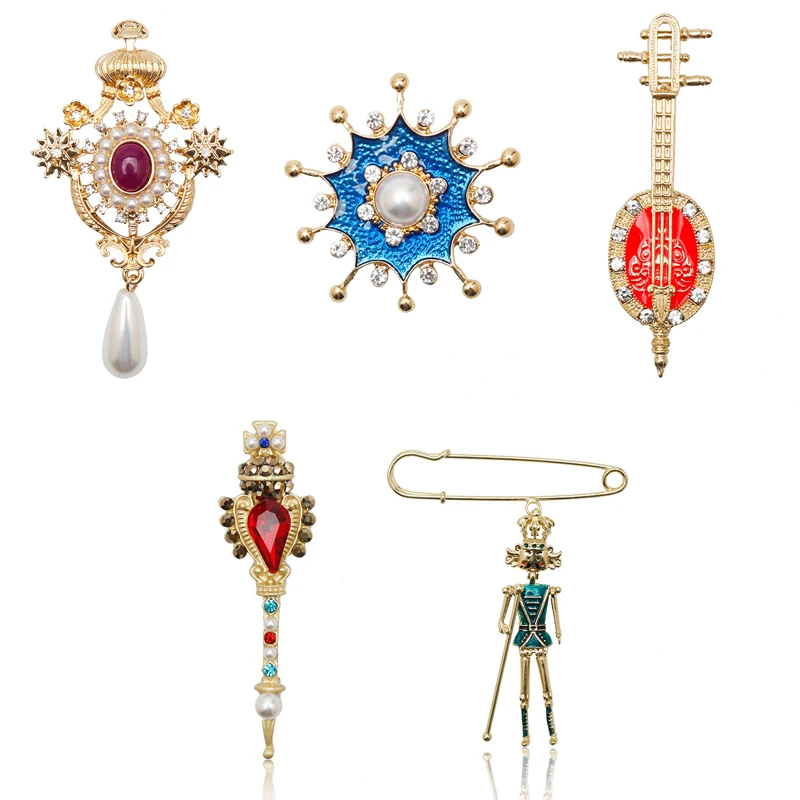

Vintage Palace Brooch for Women Men lapel Pins Brooches 2023 New Fashion Crystal Badges Breastpin Pin Jewelry Accessories