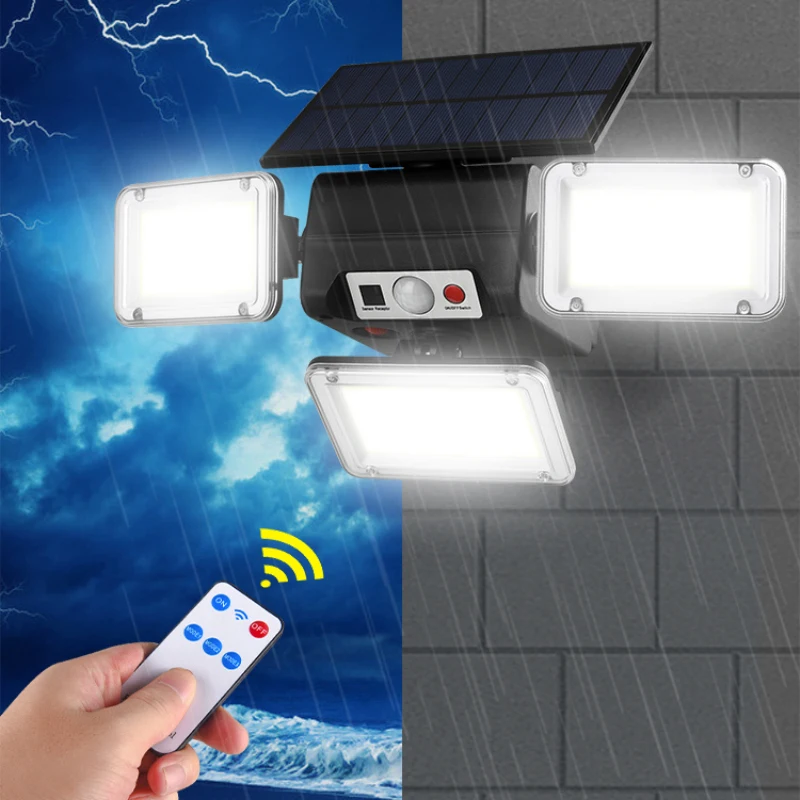 LED Solar Light Outdoor 3 Heads PIR Motion Sensor Wall Lamp With Solar Panel Remote Control Waterproof Home Garden Street Lights
LED Solar Light Outdoor 3 Heads PIR Motion Sensor Wall Lamp With Solar Panel Remote Control Waterproof Home Garden Street Lights