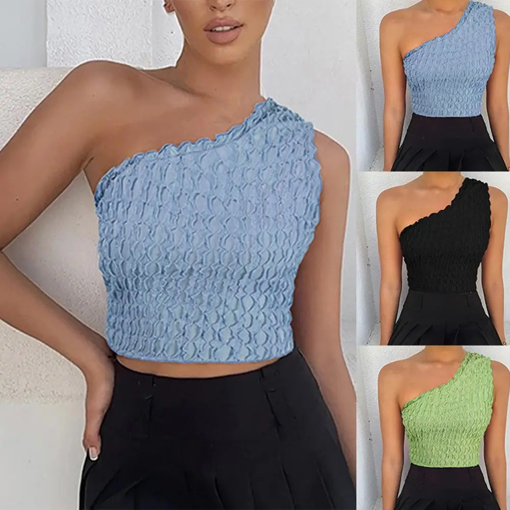 Sexy Women Vest Rhombus One Shoulder Solid Color Knitted Blouse T-shirt for Office
Sexy Women Vest Rhombus One Shoulder Solid Color Knitted Blouse T-shirt for Office