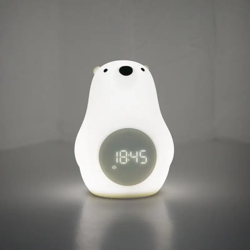 White Bear Wakes Up Alarm Clock Bedroom Atmosphere Animation Silicone Voice Controlled LED Clock Charging Bedside Night Light
White Bear Wakes Up Alarm Clock Bedroom Atmosphere Animation Silicone Voice Controlled LED Clock Charging Bedside Night Light