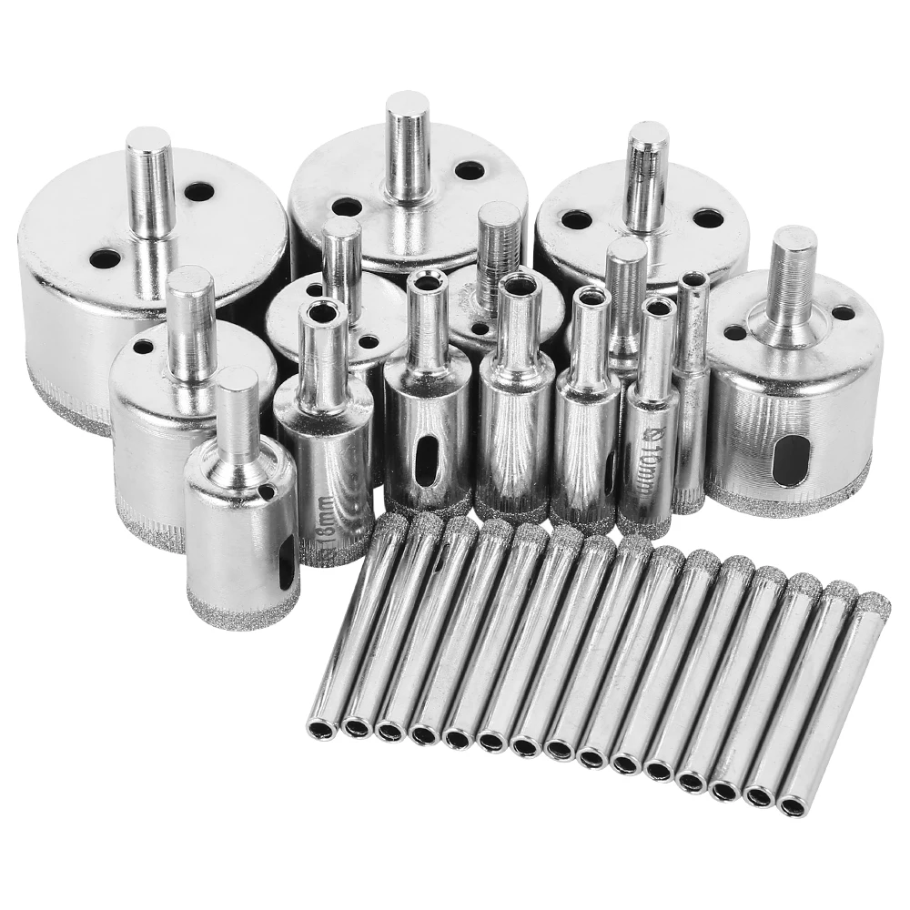 30pcs 6-50mm Diamond Coated Drill Bit Set Emery Opener Set Tile Marble Glass Ceramic Hole Saw Drill Power Tools Accessories Bit
30pcs 6-50mm Diamond Coated Drill Bit Set Emery Opener Set Tile Marble Glass Ceramic Hole Saw Drill Power Tools Accessories Bit