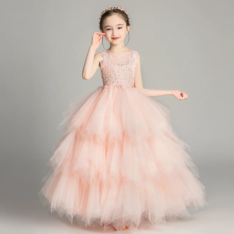 2020 Princess Flower Girl Dresses Ball Gown Crystals Lace Appliques Top O Neck Sleeveless Ruffled Girls Dress
2020 Princess Flower Girl Dresses Ball Gown Crystals Lace Appliques Top O Neck Sleeveless Ruffled Girls Dress