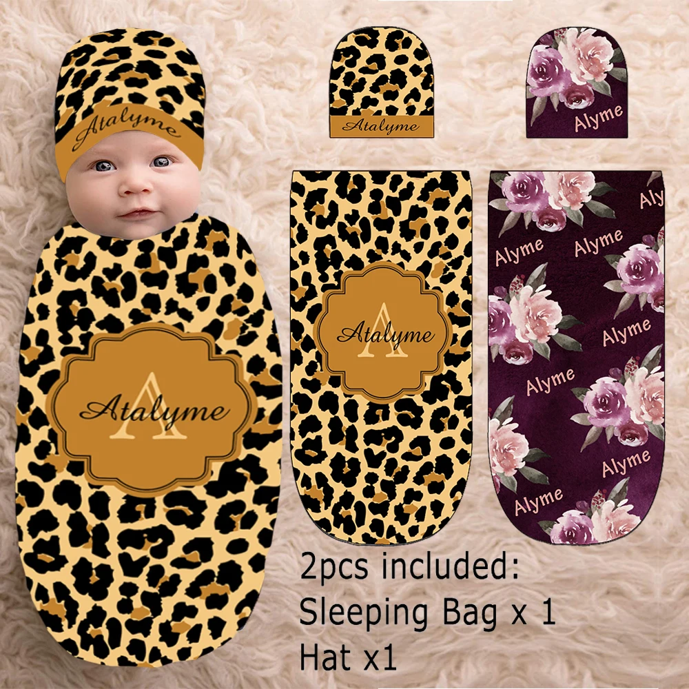 LVYZIHO 2pcs Newborn Baby Monogram Leopard and Purple Floral Personalized Swaddle Wrap Swaddling Sleeping Bag Blanket Hat Set
LVYZIHO 2pcs Newborn Baby Monogram Leopard and Purple Floral Personalized Swaddle Wrap Swaddling Sleeping Bag Blanket Hat Set