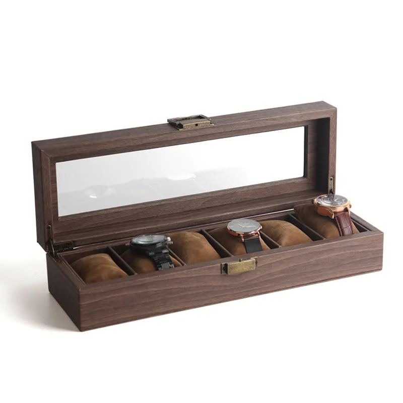 Роскошная деревянная коробка для часов чехол шкатулка витрина хранения