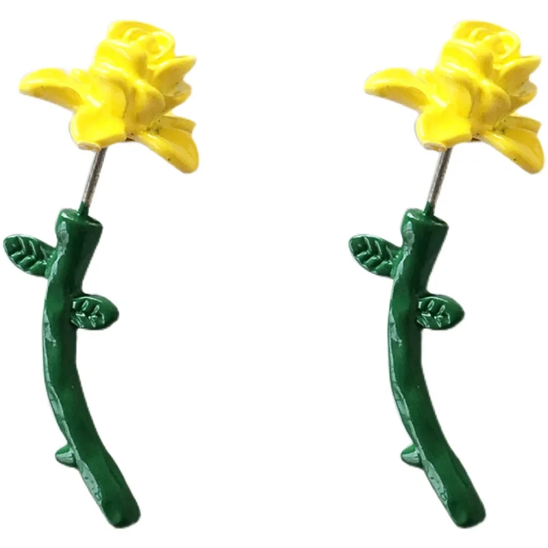 Bilandi S925 needle Sweet Jewelry Yellow Flower Earrings 2021 New Design Green Stem Yellow Petal Stud Earrings For Girl Gifts
Bilandi S925 needle Sweet Jewelry Yellow Flower Earrings 2021 New Design Green Stem Yellow Petal Stud Earrings For Girl Gifts