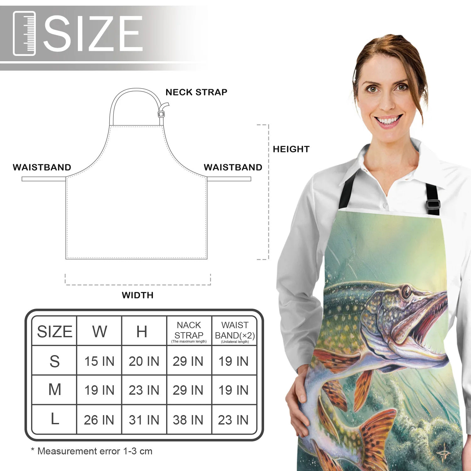 Kitchen Apron Pike Ferocious Finsh Design Adjustable Canvas Aprons for Men Women Kids Home Cleaning Tools
Kitchen Apron Pike Ferocious Finsh Design Adjustable Canvas Aprons for Men Women Kids Home Cleaning Tools