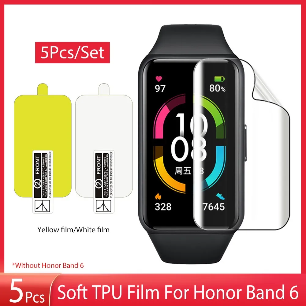 5 Pcs Smart Watch Screen Film Full Curved Nano Explosion Proof TPU Soft Screen Protector Film for Huawei Honor Bracelet Band 6
5 Pcs Smart Watch Screen Film Full Curved Nano Explosion Proof TPU Soft Screen Protector Film for Huawei Honor Bracelet Band 6