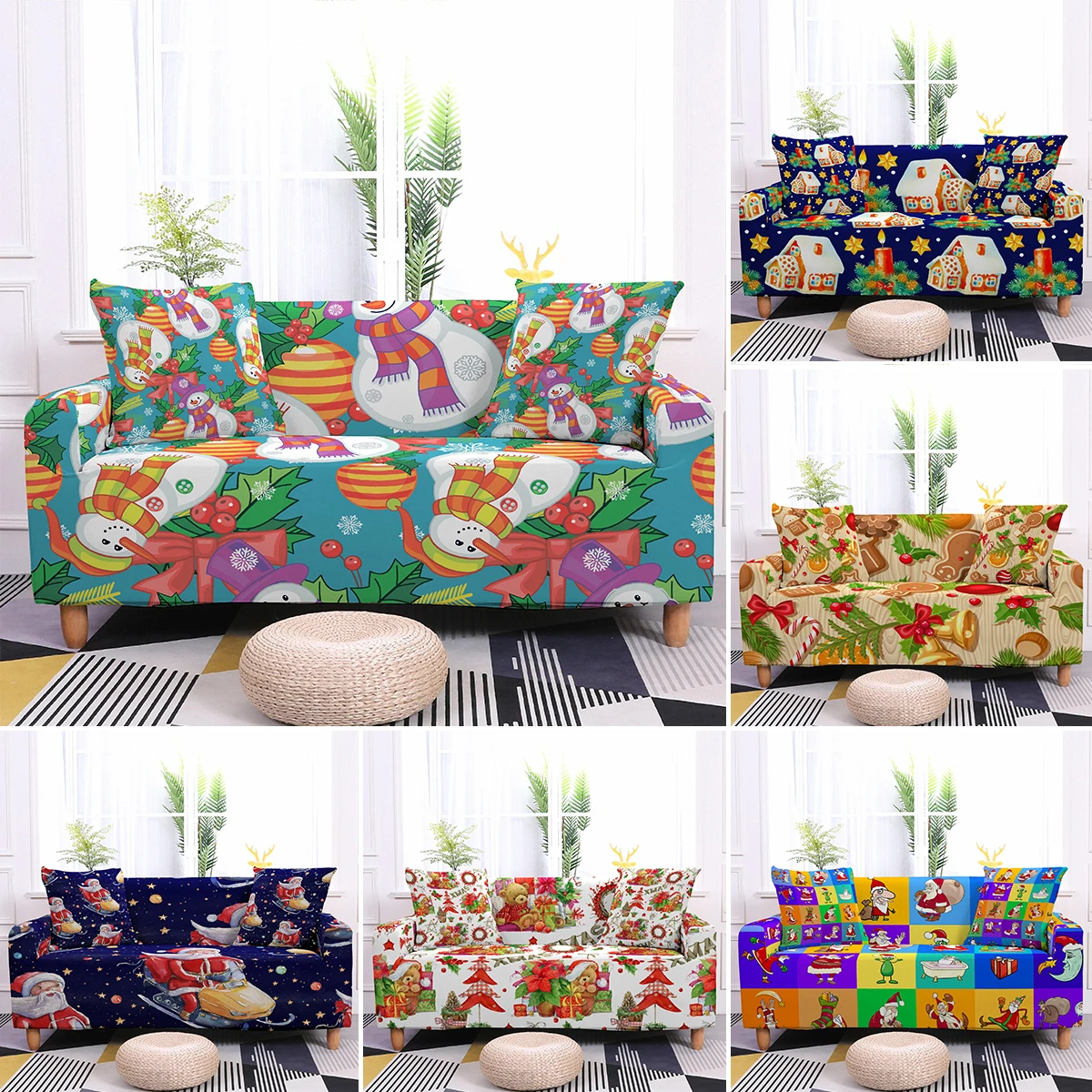 Christmas Sofa Cover 1/2/3/4 Seat Sofa Slipcover Xmas Printed Elastic Couch Covers For Universal Sofas Livingroom Sofa Protector
Christmas Sofa Cover 1/2/3/4 Seat Sofa Slipcover Xmas Printed Elastic Couch Covers For Universal Sofas Livingroom Sofa Protector