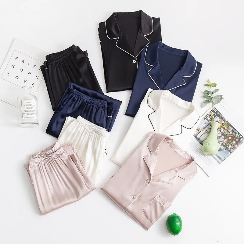 100% Silk Pajamas Female Summer Long Sleeve Mulberry Silk Pajamas Female Home Clothes 1602
100% Silk Pajamas Female Summer Long Sleeve Mulberry Silk Pajamas Female Home Clothes 1602