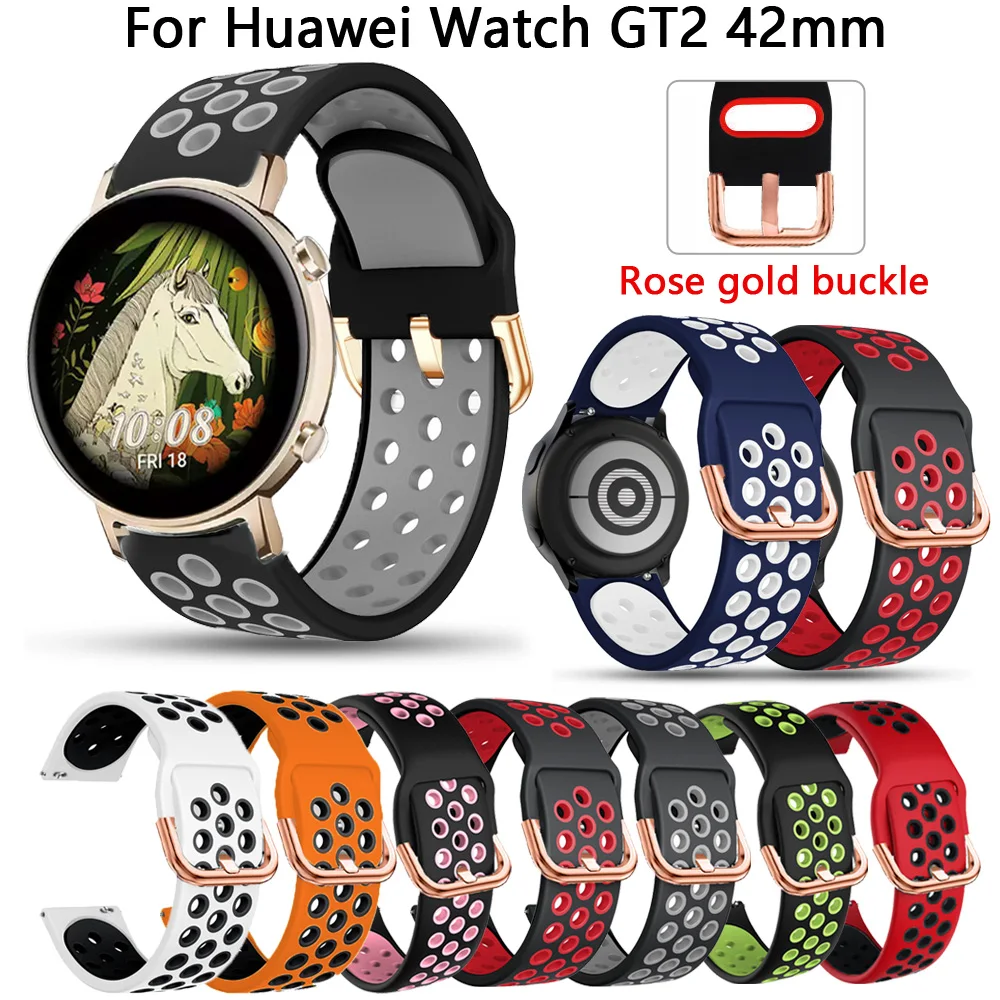 20mm Watch Strap Silicone Band For Huawei Watch GT2 42mm Sport Watchband for Honor magic watch2 42mm Wristband Replacement Bands
20mm Watch Strap Silicone Band For Huawei Watch GT2 42mm Sport Watchband for Honor magic watch2 42mm Wristband Replacement Bands
