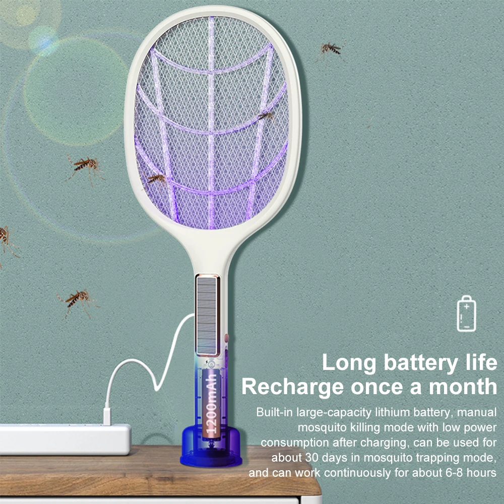 3000V Electric Mosquito Killer With UV Lamp Summer Fly Swatter Trap USB 1200mAh Rechargeable Bug Zapper Home Bug Insect Racket
3000V Electric Mosquito Killer With UV Lamp Summer Fly Swatter Trap USB 1200mAh Rechargeable Bug Zapper Home Bug Insect Racket
