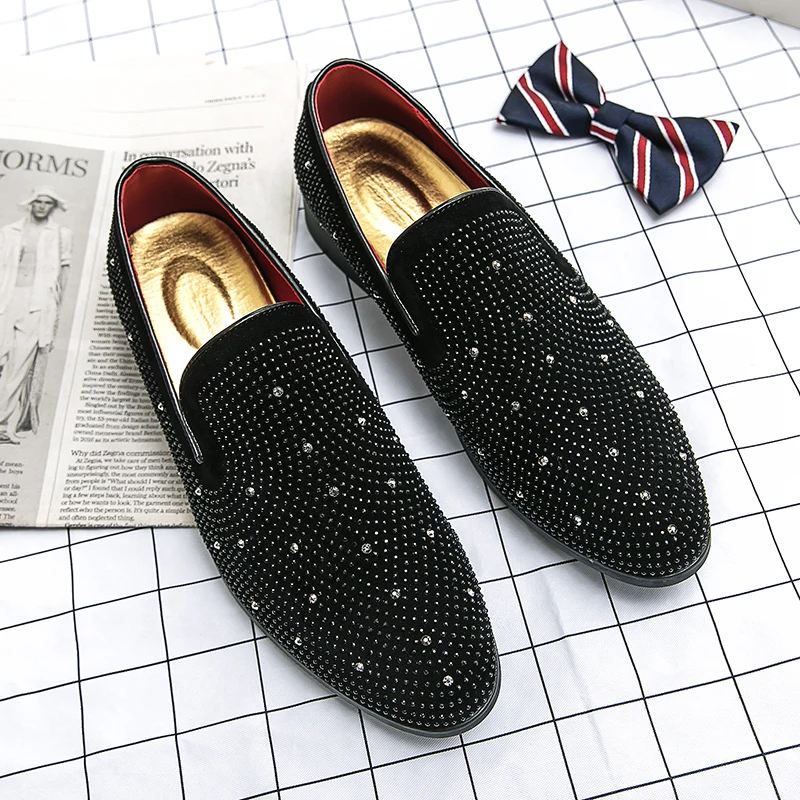 FIXSYS Fashion Rhinestones Man Dress Loafers Lightweight Bling Party Banquet Shoes Outdoor Bling Driving Shoes Men Wedding Shoes
FIXSYS Fashion Rhinestones Man Dress Loafers Lightweight Bling Party Banquet Shoes Outdoor Bling Driving Shoes Men Wedding Shoes