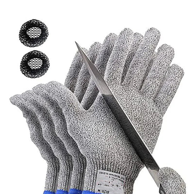 

4 перчатки, устойчивые к порезам, перчатки для мясника, для работы на кухне, уровень 5, защита, пищевой класс, сертификат EN388