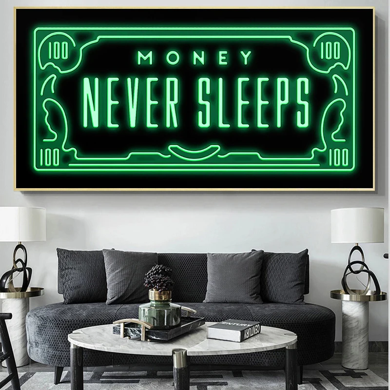 Money Never Sleeps Gold Standard Quotes Poster Black Green Flash Motivational Canvas Painting Wall Art Picture Room Home Decor 
Money Never Sleeps Gold Standard Quotes Poster Black Green Flash Motivational Canvas Painting Wall Art Picture Room Home Decor