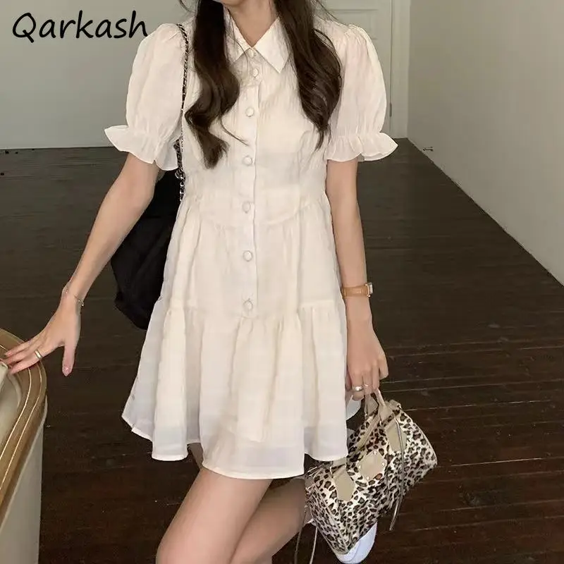 Dresses Women Mini Preppy Style Summer Holiday Ulzzang Causal Chiffon Basic Mujer Solid Single Breasted Popular Ruffles Ins Soft
Dresses Women Mini Preppy Style Summer Holiday Ulzzang Causal Chiffon Basic Mujer Solid Single Breasted Popular Ruffles Ins Soft