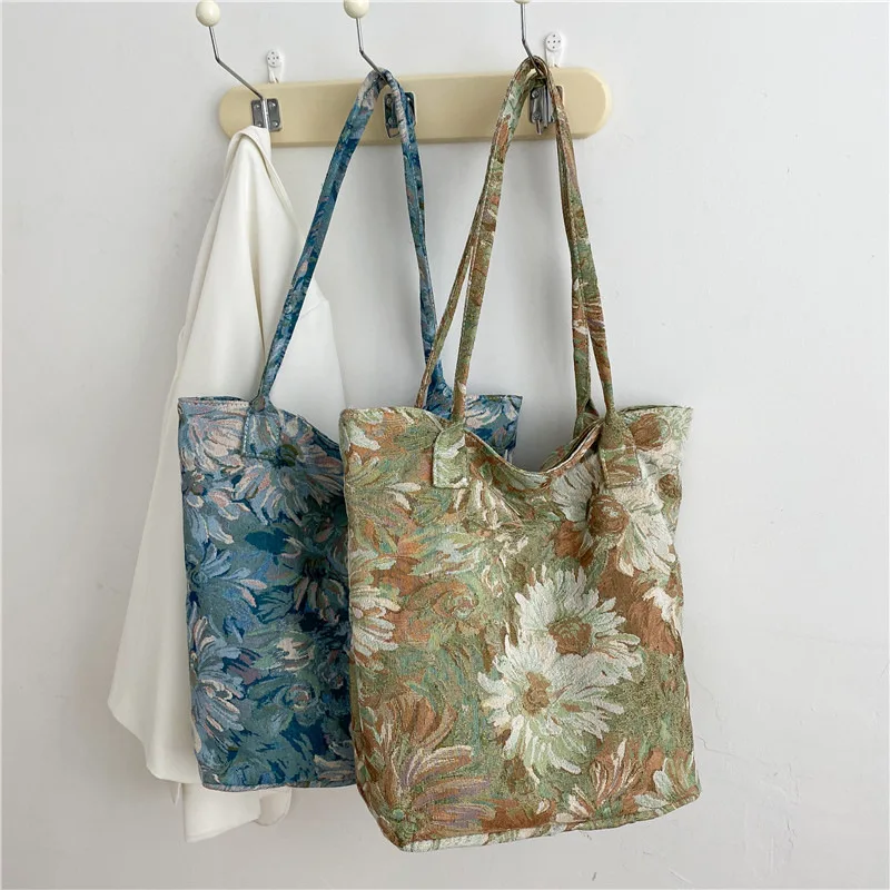 Painting Flowers Print Luxury Designer Shoulder Bag for Women Casual Canvas Large Capacity Handbag Totes Female Fashion Shopping 
Painting Flowers Print Luxury Designer Shoulder Bag for Women Casual Canvas Large Capacity Handbag Totes Female Fashion Shopping