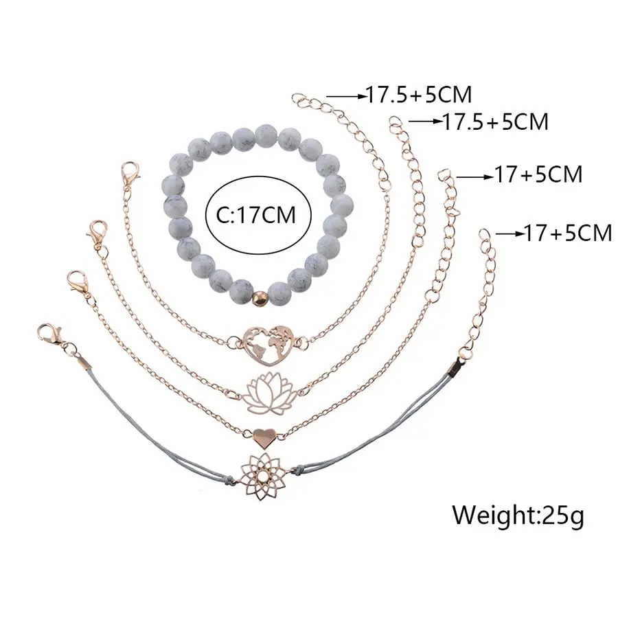 5 Pcs/set Bohemia Alloy Bracelets Hollow Lotus Heart Bracelets For Women Wedding Party Jewelry Charm Map Beads Accessories
5 Pcs/set Bohemia Alloy Bracelets Hollow Lotus Heart Bracelets For Women Wedding Party Jewelry Charm Map Beads Accessories