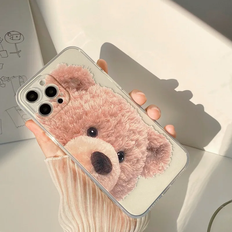 Cute Cartoon Puppet Plush Bear Phone case For iPhone 13 12 11 Pro Max mini SE 2 2020 7 8 Plus X R XS Max Transparent Cover Funda
Cute Cartoon Puppet Plush Bear Phone case For iPhone 13 12 11 Pro Max mini SE 2 2020 7 8 Plus X R XS Max Transparent Cover Funda
