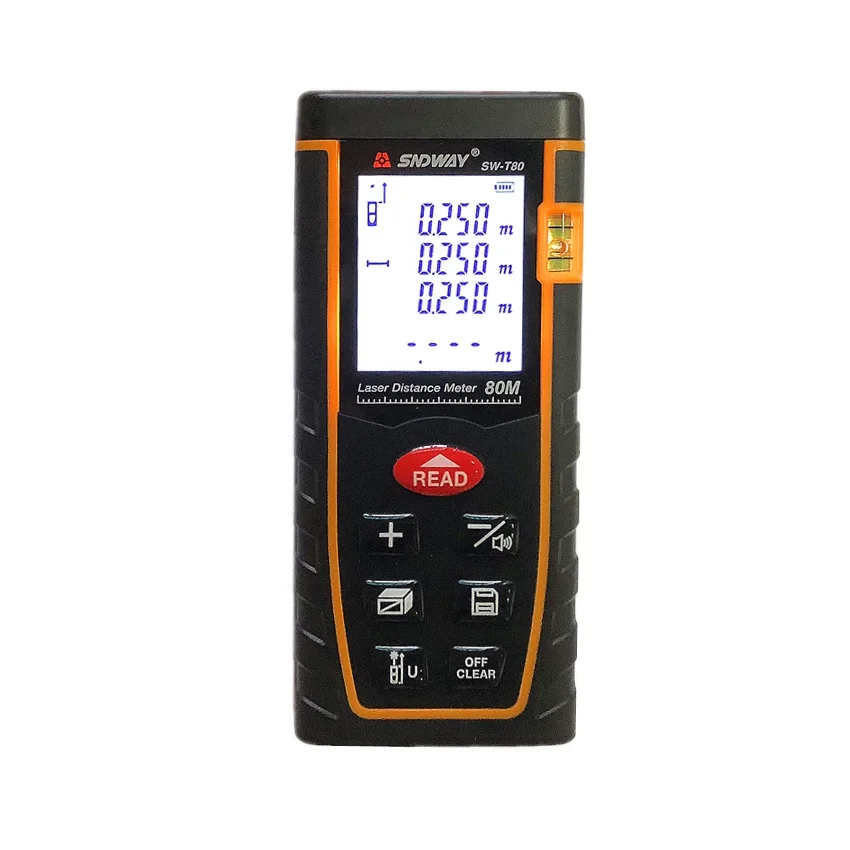 

SNDWAY Laser Distance Meter 80m 262ft Digital Rangefinder SW-T80 Measure Distance/Area/Volume Angle Laser Tape