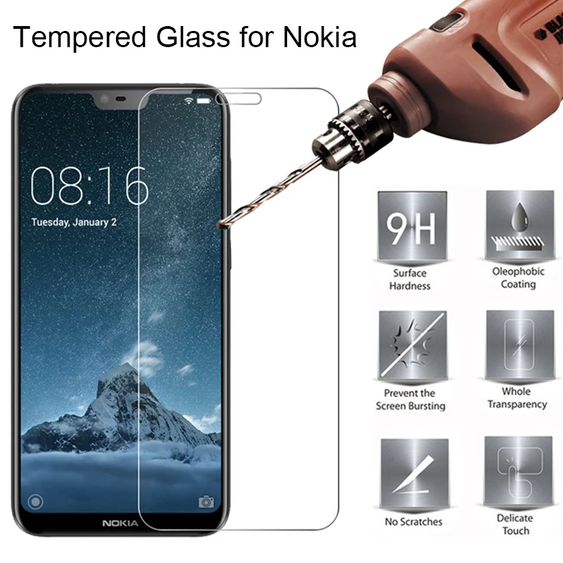 Защита для переднего экрана смартфона Nokia 9 8 7 Plus прозрачное Защитное стекло 6 5 2017 4