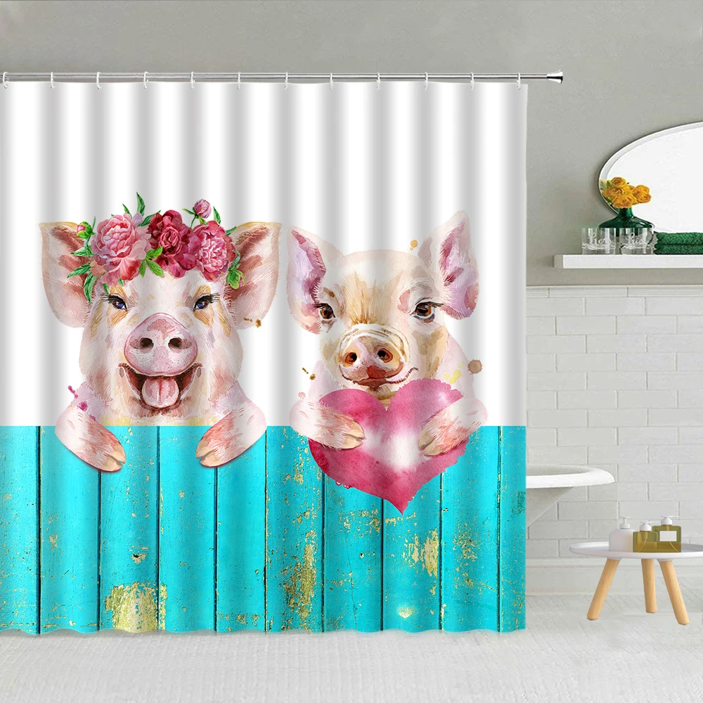 Water Color Pig Butterfly Dog Wooden Background Shower Curtain Set Polyester Fabric High Quality Bath Screen Decor With Hooks
Water Color Pig Butterfly Dog Wooden Background Shower Curtain Set Polyester Fabric High Quality Bath Screen Decor With Hooks