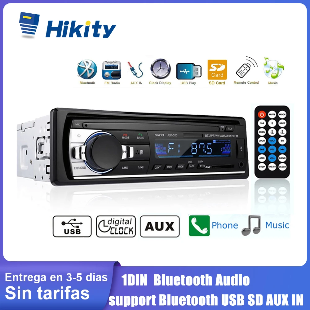 Автомагнитола Hikity с MP3-плеером 12 В USB/SD | Автомобили и мотоциклы