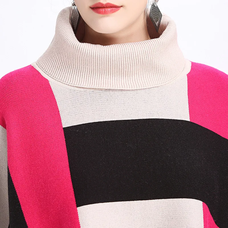 Autumn Winter Women Sweater Poncho Knitting Capes Coat Batwing Long Sleeve Turtleneck Loose Women Clothes Knitted Pullovers Coat
Autumn Winter Women Sweater Poncho Knitting Capes Coat Batwing Long Sleeve Turtleneck Loose Women Clothes Knitted Pullovers Coat