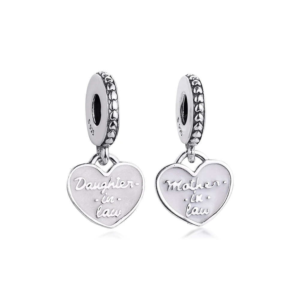 

Daughter- & Mother in Law Split Dangle Charms 925 Sterling Silver Beads for Jewelry Making Fits Europe Bracelet Kralen 2021 New