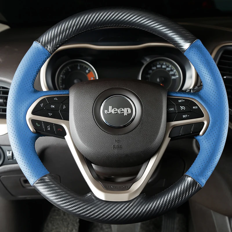 DIY leather hand-stitched car steering wheel cover for Jeep Renegade Cherokee Patriot Grand Cherokee Compass
DIY leather hand-stitched car steering wheel cover for Jeep Renegade Cherokee Patriot Grand Cherokee Compass