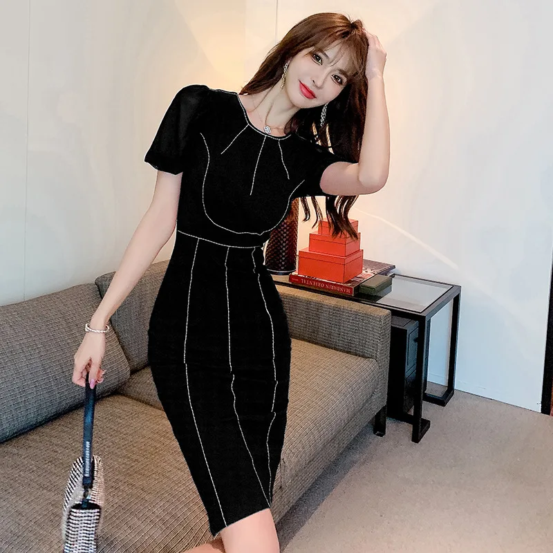 Women Elegant Office Sexy Party Classy High-end Dresses Mesh Patchwork Short Sleeve Vintage Bodycon Sheath Bandage Dress Vestido 
Women Elegant Office Sexy Party Classy High-end Dresses Mesh Patchwork Short Sleeve Vintage Bodycon Sheath Bandage Dress Vestido