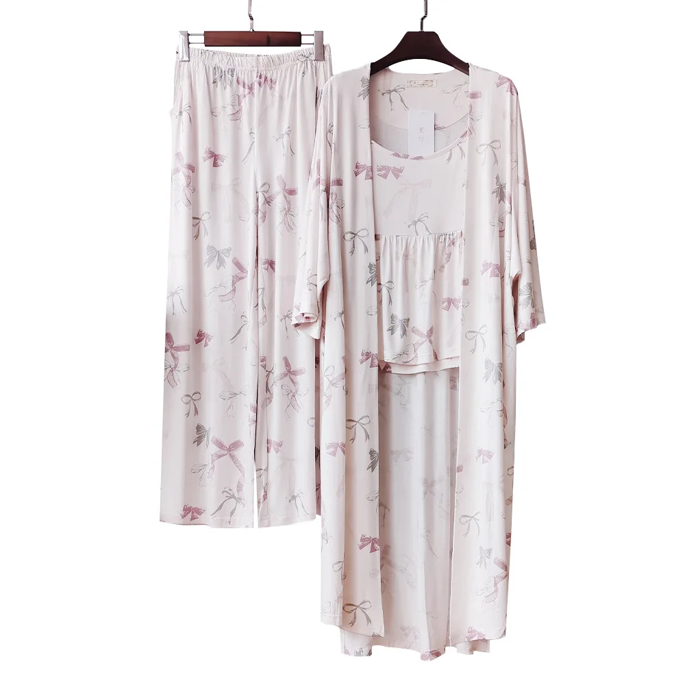 Latest 3 Pieces Sleepwear Lounge Set Women Cotton Pajamas Floral Print Long Sleeve Cardigan Vest Long Pants Robe Pyjamas Femme
Latest 3 Pieces Sleepwear Lounge Set Women Cotton Pajamas Floral Print Long Sleeve Cardigan Vest Long Pants Robe Pyjamas Femme
