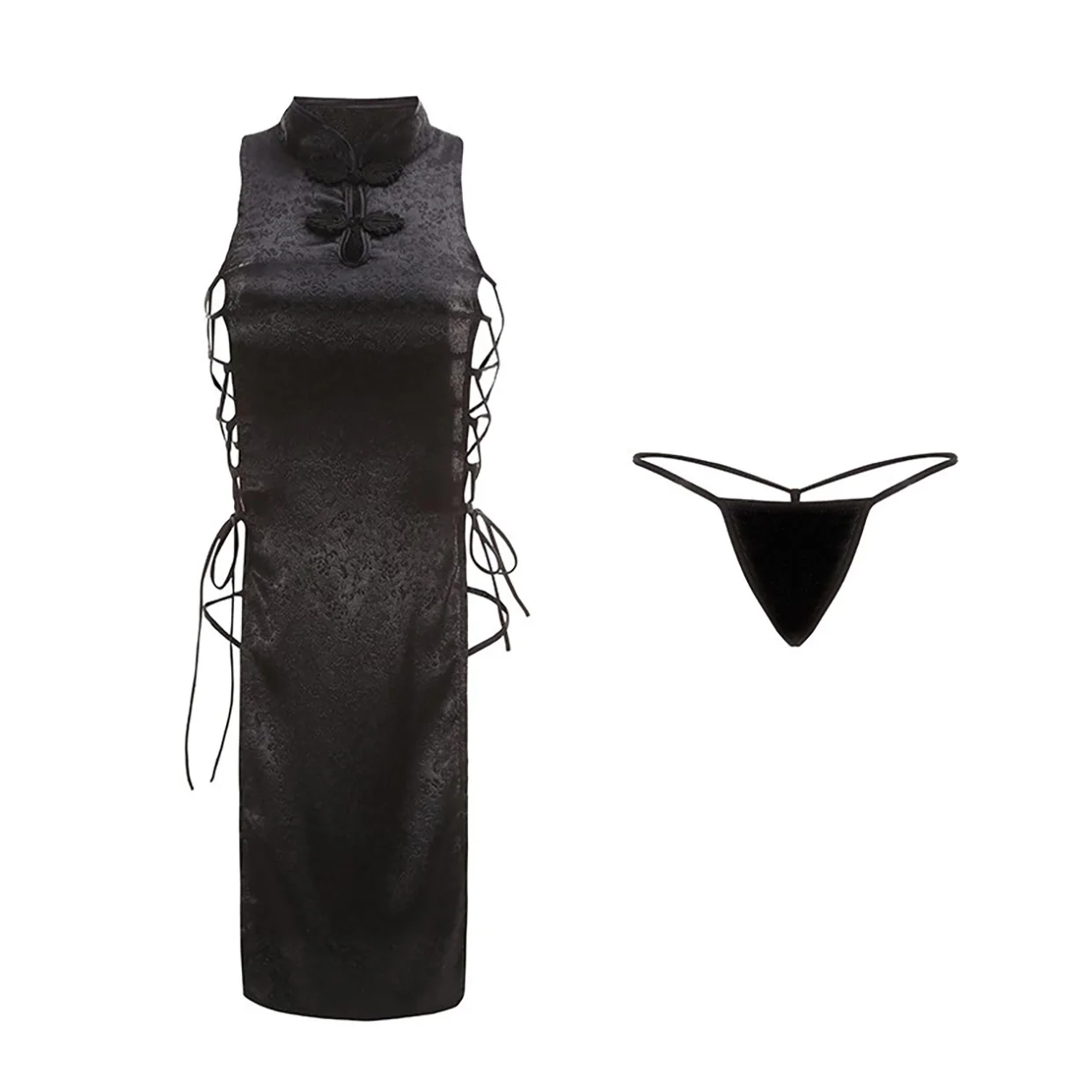 High Split Bandage Mini Dress Qipao Women Sexy Lingerie Cheongsam Uniform Chinese Traditional Party Dress Nightclub Costumes
High Split Bandage Mini Dress Qipao Women Sexy Lingerie Cheongsam Uniform Chinese Traditional Party Dress Nightclub Costumes