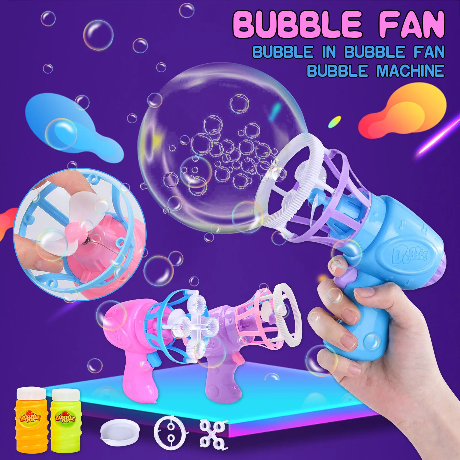 Funny Magic Bubbles Blower Machine Electric Automatic Burbuja Maker Gun With Mini Fan Kids Outdoor Toys Light Music Juguete
Funny Magic Bubbles Blower Machine Electric Automatic Burbuja Maker Gun With Mini Fan Kids Outdoor Toys Light Music Juguete