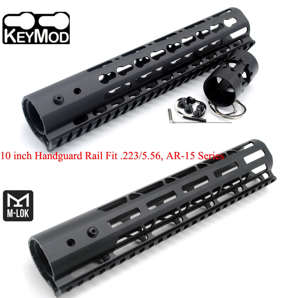 

Aplus 10'' inch Ultralight Keymod/M-lok Style Handguard Rail Fit .223/5.56 M4/M16/AR-15 Picatinny Free Float Mount System Black