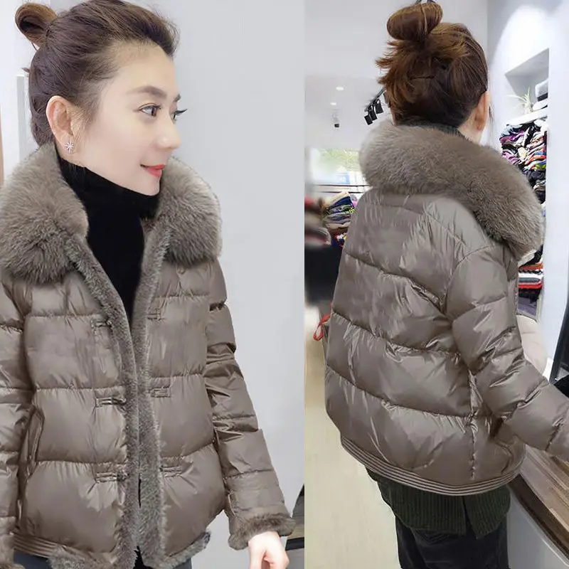 2021 Winter New Korean Style Fur Collar Brown Thickening Cardigan Cotton -Padded Jacket
2021 Winter New Korean Style Fur Collar Brown Thickening Cardigan Cotton -Padded Jacket