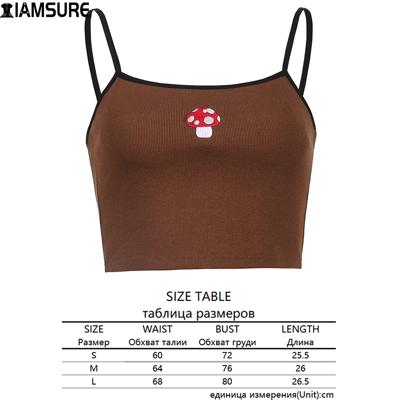 IAMSURE Cute Mushroom Embroidery Camisoles Women 2021 Summer Casual Sleeveless Crop Top Spaghetti Straps Tank Top Streetwear Y2K
IAMSURE Cute Mushroom Embroidery Camisoles Women 2021 Summer Casual Sleeveless Crop Top Spaghetti Straps Tank Top Streetwear Y2K