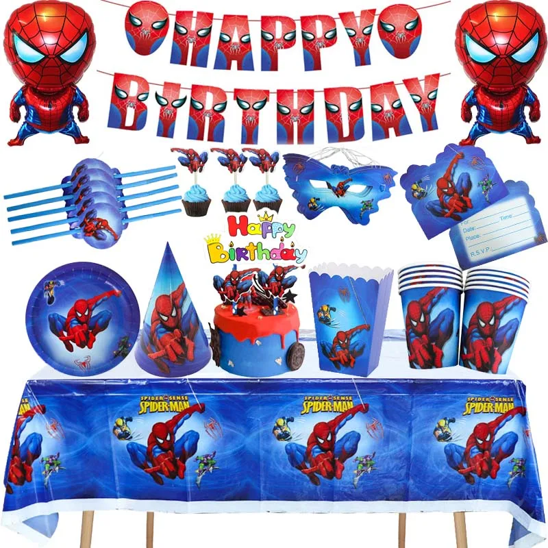 Disney Spiderman Theme Birthday Disposable Set Party Supplies Paper Plate Cup Banner Tablecloth Decorations Boys Baby Shower
Disney Spiderman Theme Birthday Disposable Set Party Supplies Paper Plate Cup Banner Tablecloth Decorations Boys Baby Shower