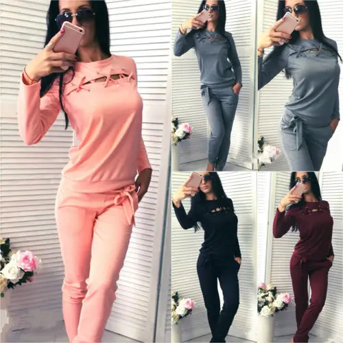 Womens Winter 2PCS Lace Up Tracksuit Set Lounge Wear Ladies Sports Gym Tops Pants Set Suit Sports Casual Plain Solid Sweatshirts
Womens Winter 2PCS Lace Up Tracksuit Set Lounge Wear Ladies Sports Gym Tops Pants Set Suit Sports Casual Plain Solid Sweatshirts