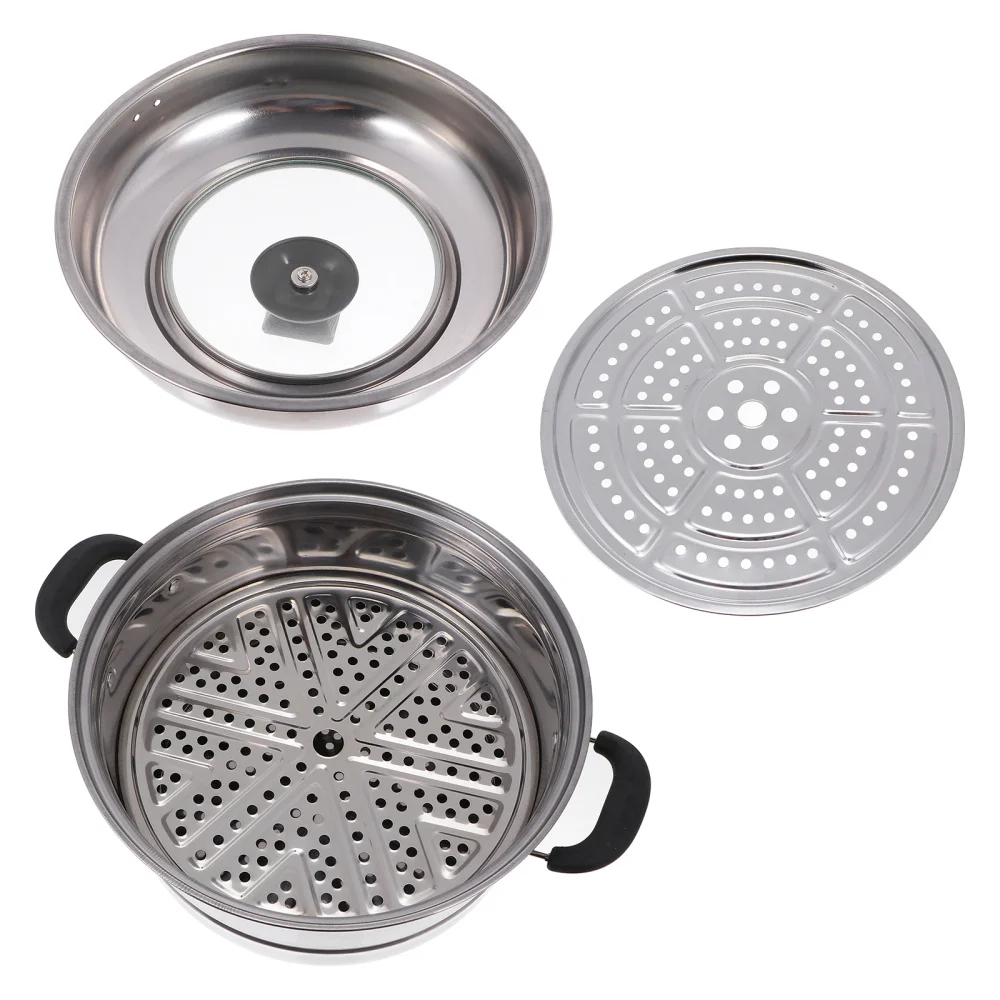 1Pc Stainless Steel Steaming Pot Household Stockpot Creative Double-layer Pot
1Pc Stainless Steel Steaming Pot Household Stockpot Creative Double-layer Pot