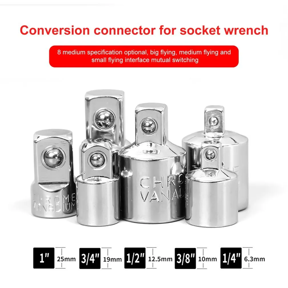 Hot 6Pcs Ratchet Wrench Socket Converter Head Sleeve Adapter 1/2 Big Fly 3/8 Fly 1/4 Steel 12.5mm Household Ratchet Wrench Hand
Hot 6Pcs Ratchet Wrench Socket Converter Head Sleeve Adapter 1/2 Big Fly 3/8 Fly 1/4 Steel 12.5mm Household Ratchet Wrench Hand