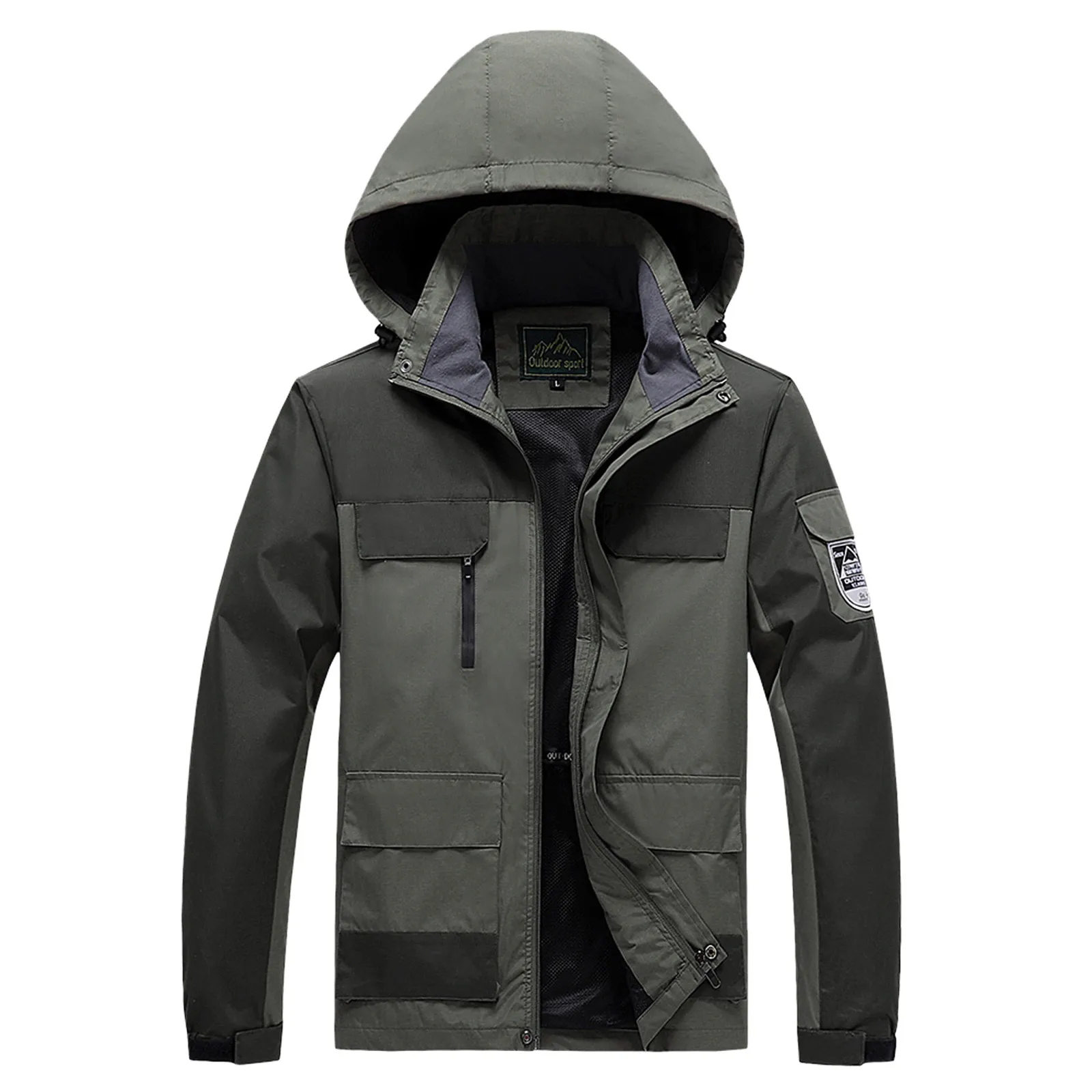 Men's Outdoor Color Splice Detachable Hat Zipper Pocket Water Repellency Coat jaqueta masculina casaco masculino chaquetas
Men's Outdoor Color Splice Detachable Hat Zipper Pocket Water Repellency Coat jaqueta masculina casaco masculino chaquetas