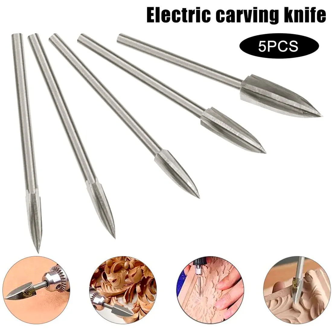 5PCS/SET Wood Engraving Drill Bit Set White Steel Solid Sharp Carbide Grinding Burr For Woodworking Drilling Carving Engraving
5PCS/SET Wood Engraving Drill Bit Set White Steel Solid Sharp Carbide Grinding Burr For Woodworking Drilling Carving Engraving