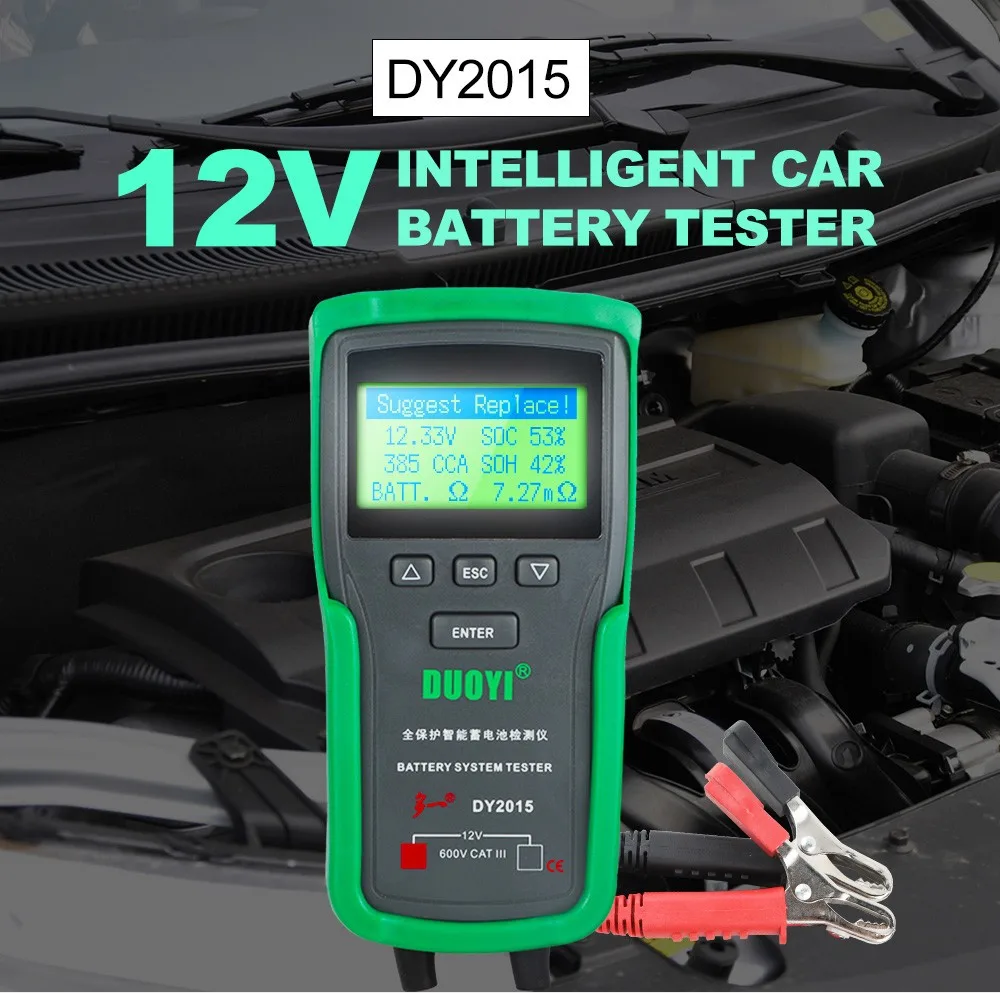 DY2015A 12V 24V Battery Tester Automotive Car Truck Starting English Spanish LCD Display Intellighten Volt Meter Ups Batteries
DY2015A 12V 24V Battery Tester Automotive Car Truck Starting English Spanish LCD Display Intellighten Volt Meter Ups Batteries
