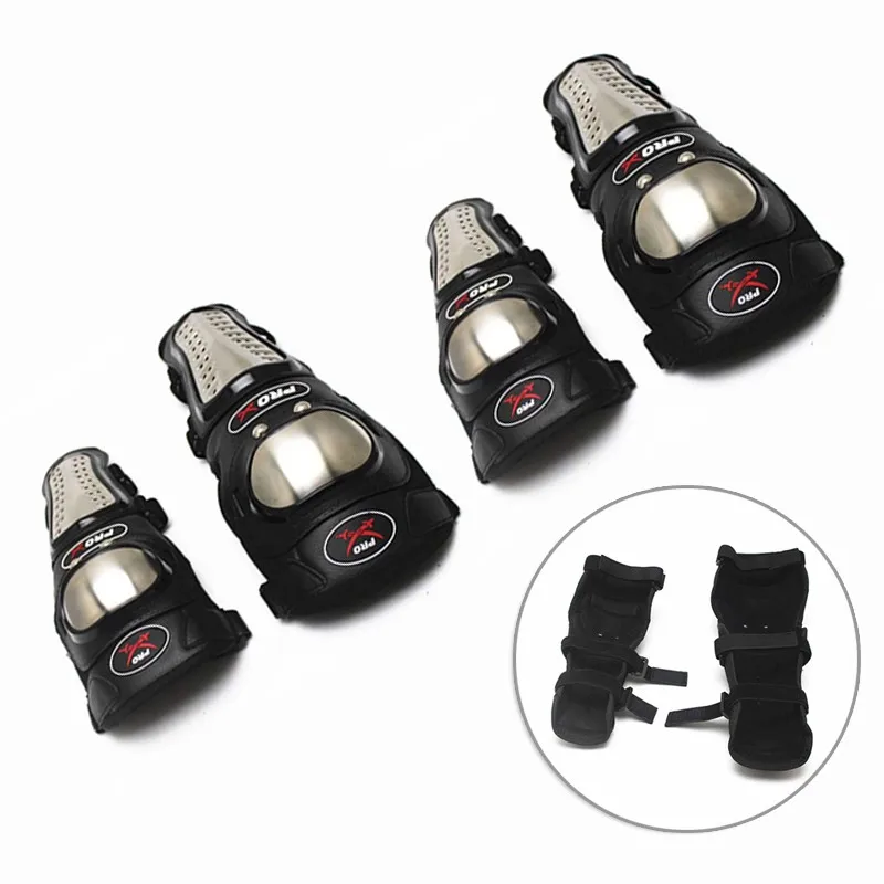 Black Motorcycle Kneepad EVA Motorcycle Protectors 4Pcs Sets High Quality