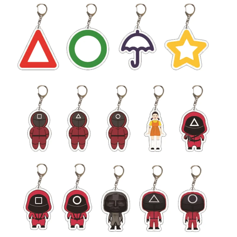 Squid Game Figure Keychain Acrylic Stand Korean dramas Triangle Square Circle Icon Cosplay Stand Cartoon Keyring Fans Gift Hot
Squid Game Figure Keychain Acrylic Stand Korean dramas Triangle Square Circle Icon Cosplay Stand Cartoon Keyring Fans Gift Hot