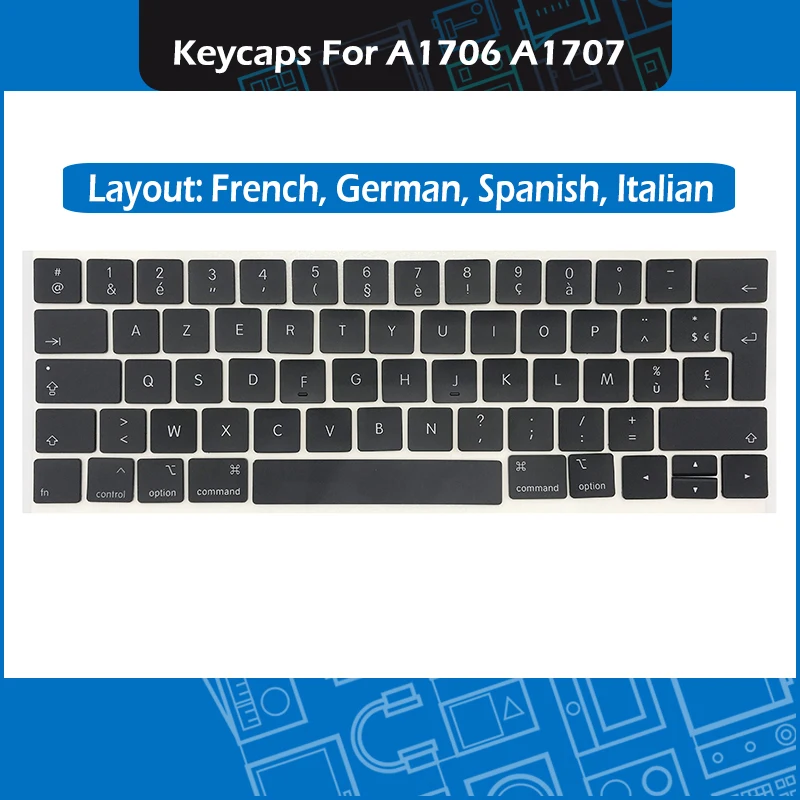 

100set/Lot Laptop SP GER IT FR A1706 A1707 Azerty Keys Keycaps For Macbook Pro Retina 13" 15" Touchbar Keyboard Repair 2016 2017