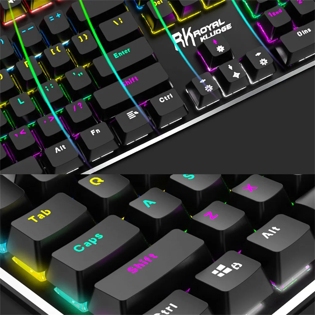 Беспроводная игровая механическая клавиатура с подсветкой 104 клавиш + мышь