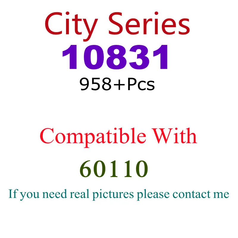 958Pcs 10831 Building Block Toy City Series 60110 Assembled Building Block Children's Toy Gifts
958Pcs 10831 Building Block Toy City Series 60110 Assembled Building Block Children's Toy Gifts