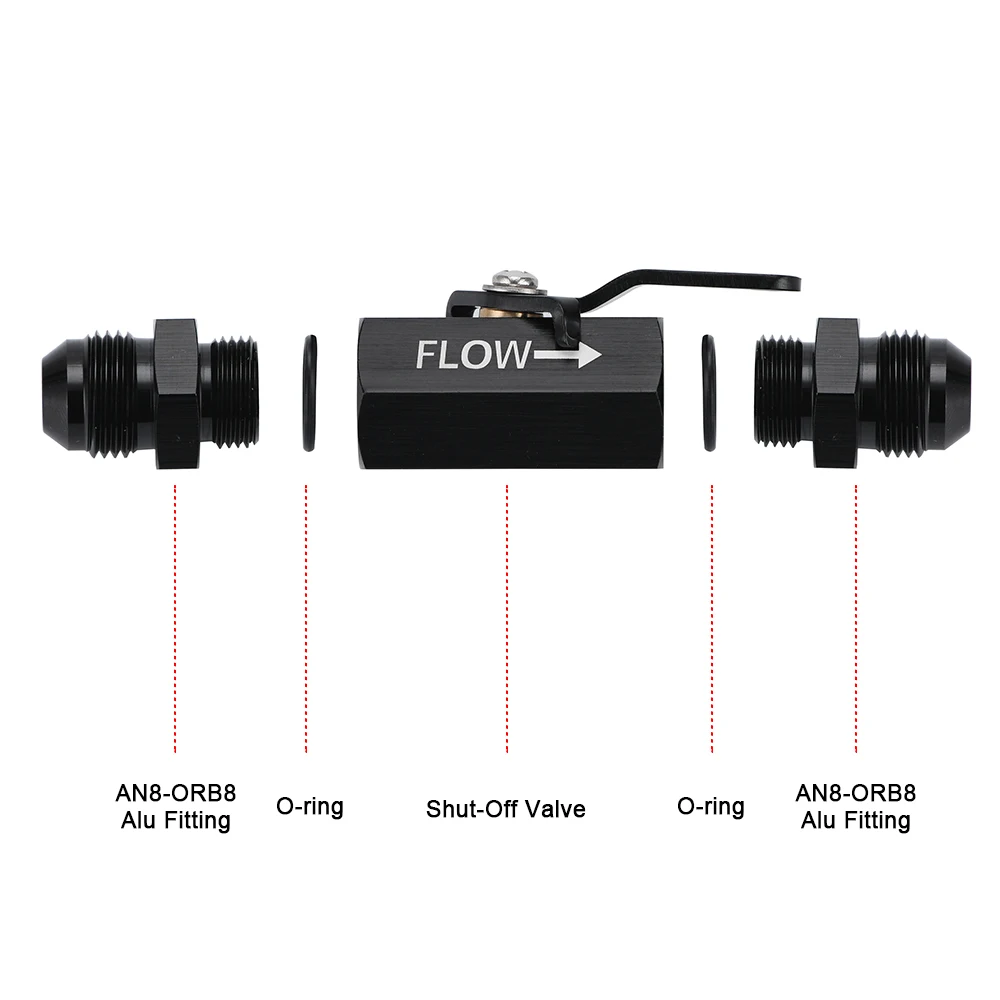 Бесплатная доставка алюминиевый AN8 8AN 8 AN запорный клапан фитинг черный VR WLPV72 08B|vr