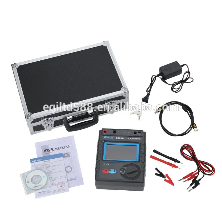 Lightning Protection Component Tester Insulation Resistance Tester 0.5 To 3000MOhm MOV GDT Tester Touch Color Screen ETCR3800B
Lightning Protection Component Tester Insulation Resistance Tester 0.5 To 3000MOhm MOV GDT Tester Touch Color Screen ETCR3800B